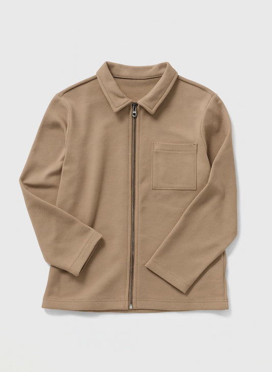 Boys’ Utility Jacket & Jogger Set – Beige