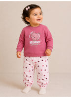 Girls 2-Piece Graphic Sweatshirt & Printed Jogger Pants Set