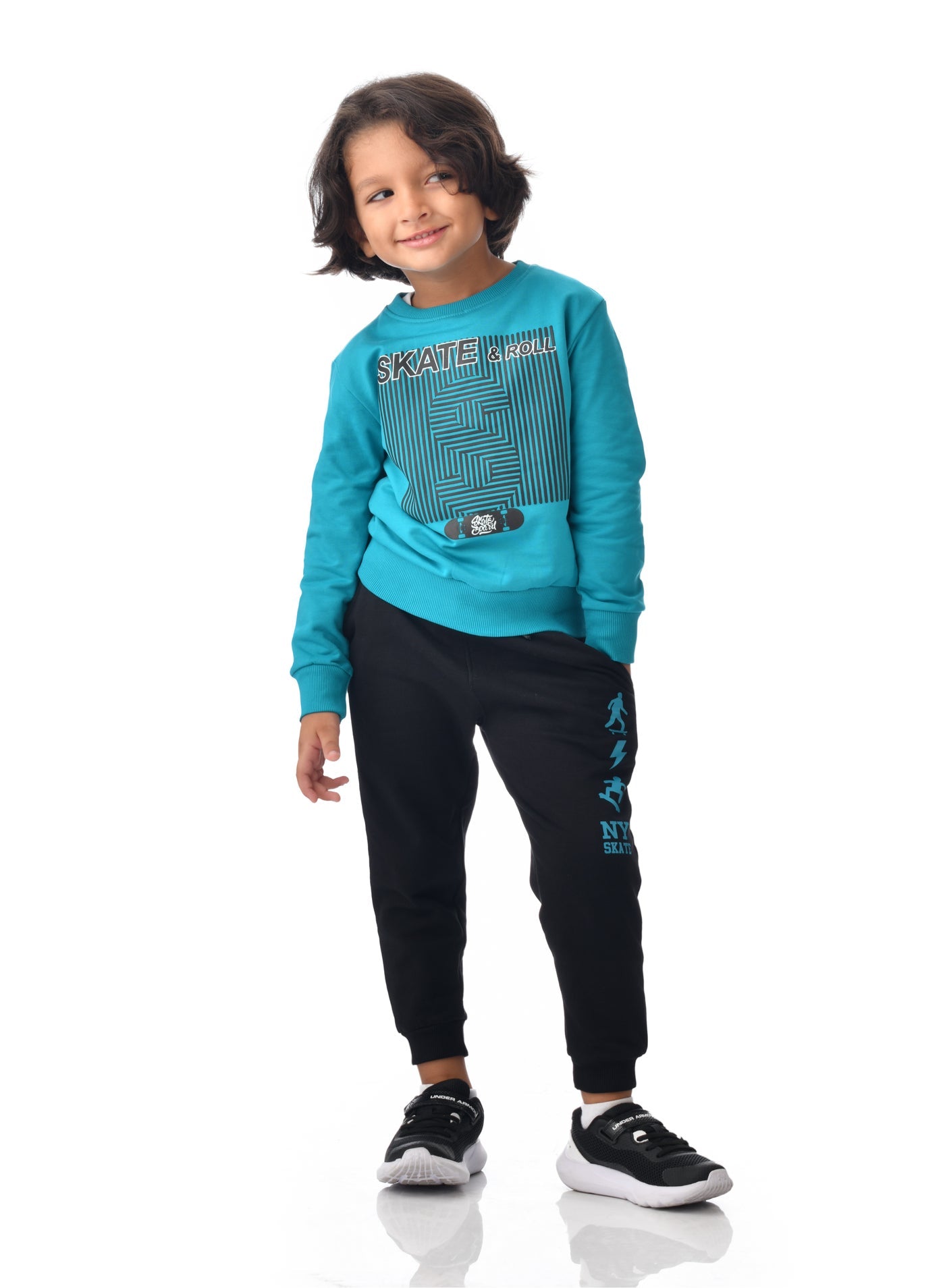 Boys' 2-Piece Sweatshirt And Jogger Set Blue-Black