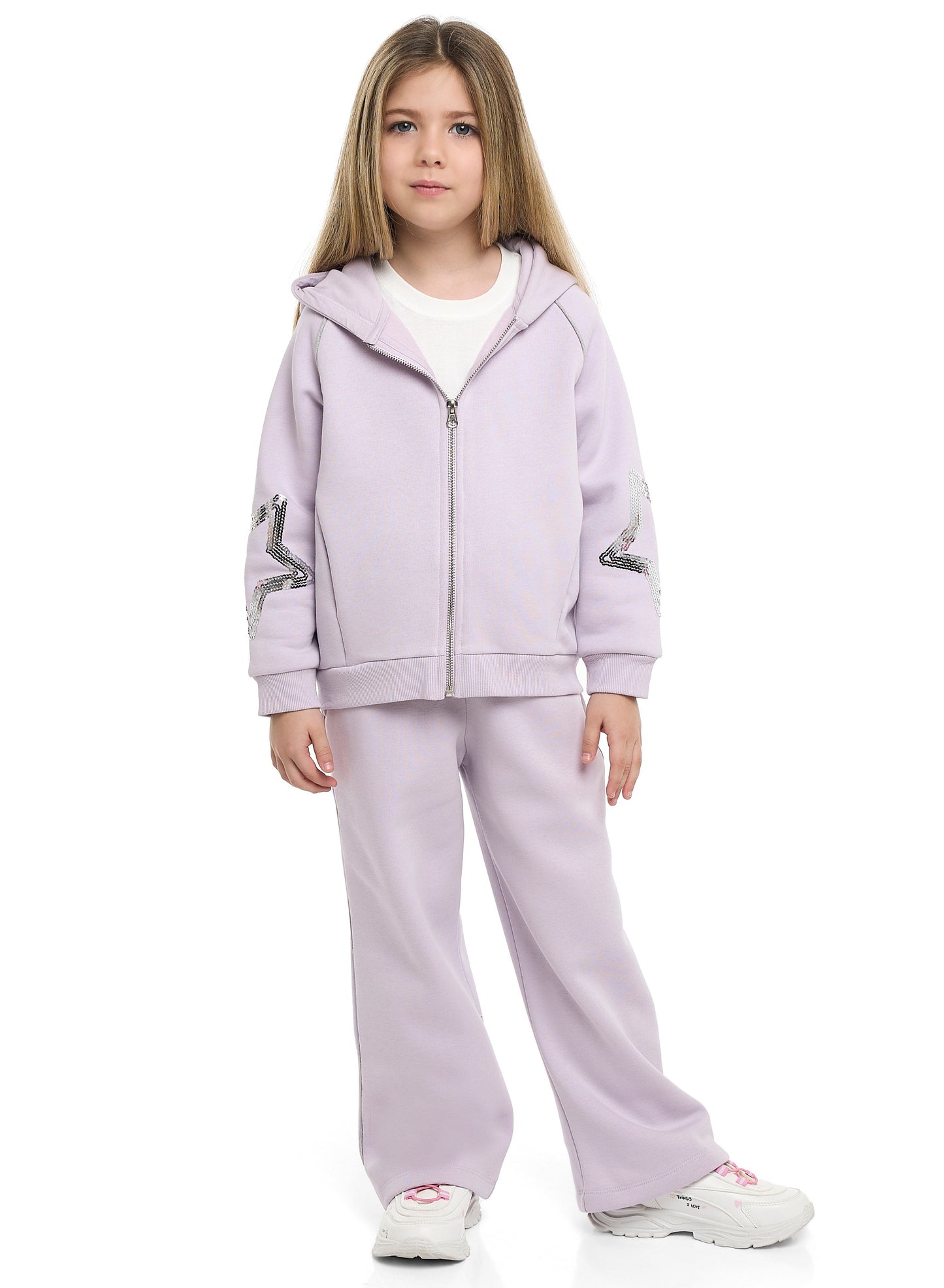 Girls Starstruck Fleece Tracksuit – Lilac 2-Piece Set