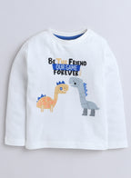 Boys' 3-Piece Set Tracksuits- Off-White Long Tee, Blue Fullzipper Hoody Jacket And Jogger ,(6Mo - 3Yrs )