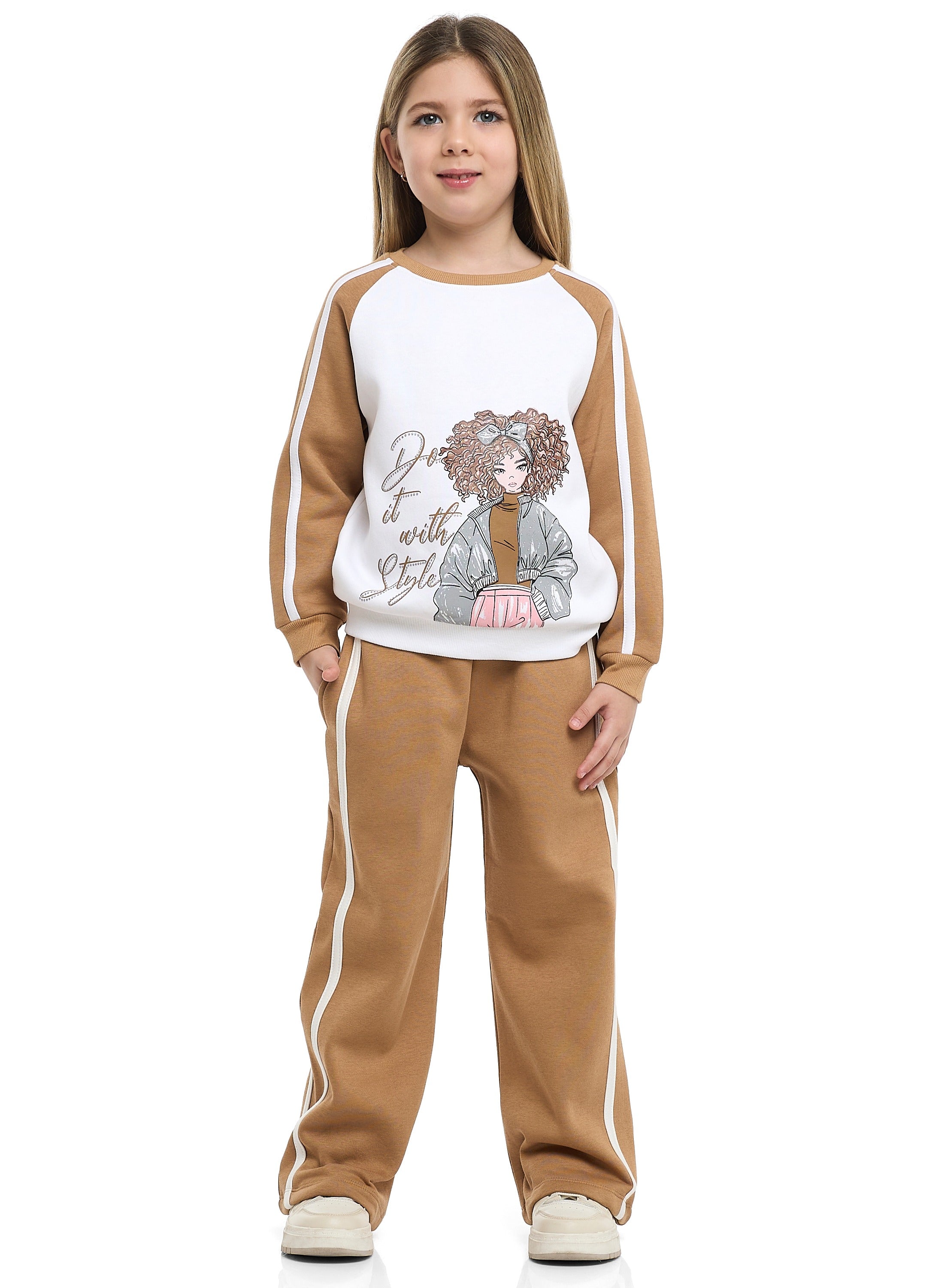 Girls Do It With Style Fleece Tracksuit “ 2-Piece Set