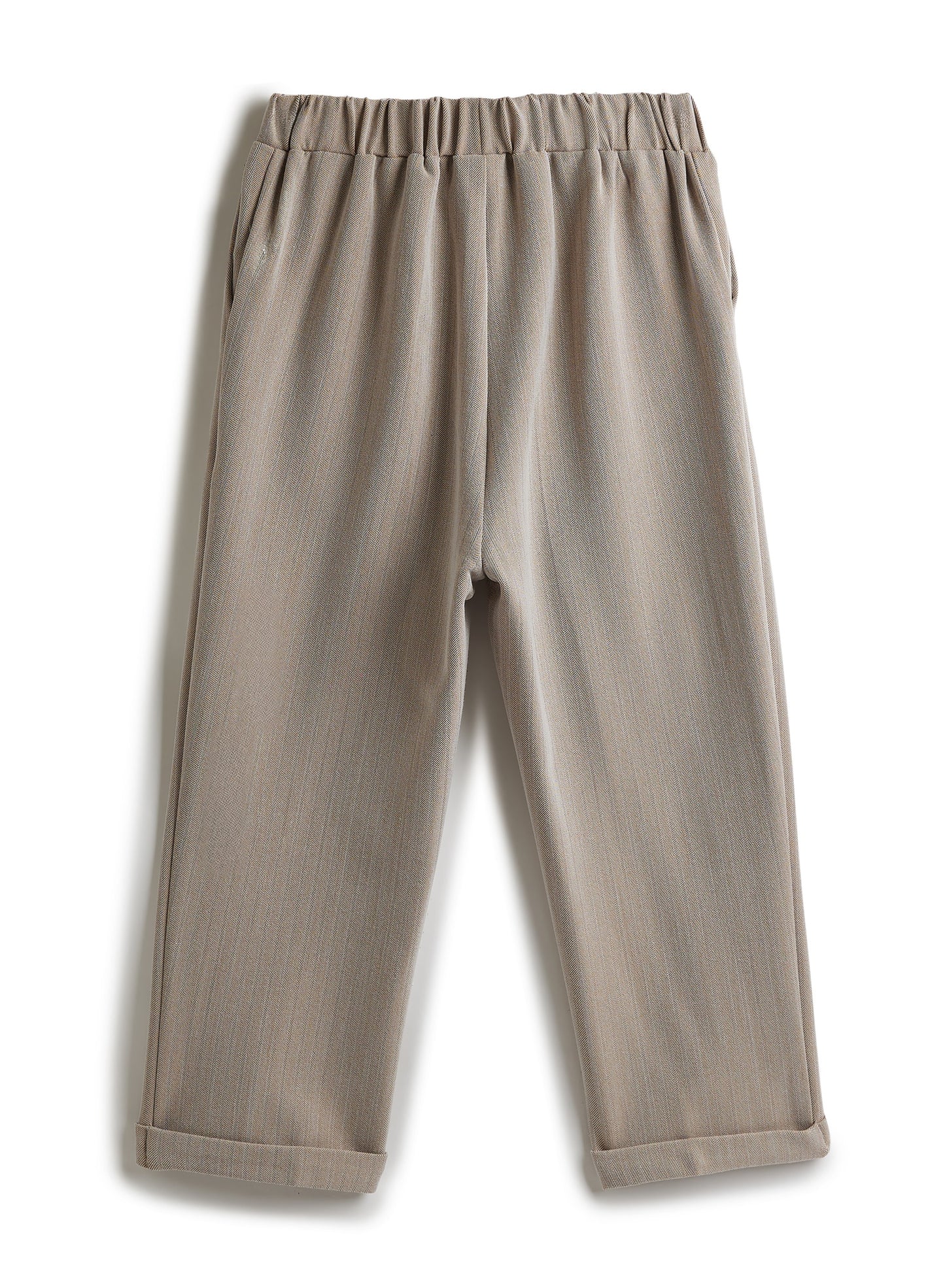 Ecru/Taupe Waistcoat And Pant Set With Shirt And Bow Tie