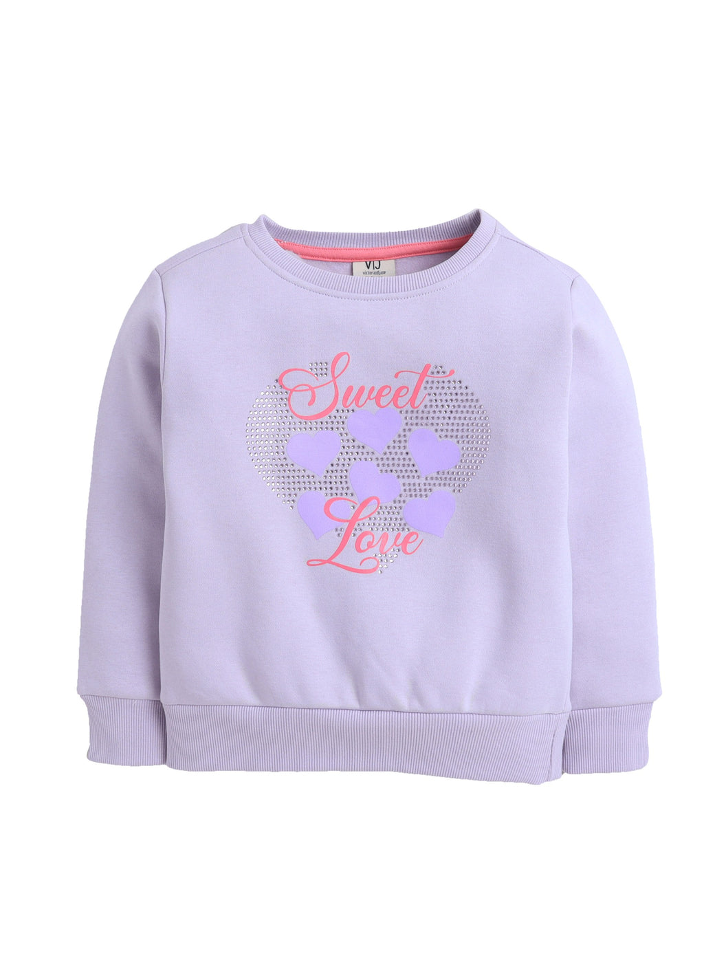Girls Œsweet Love” Heart Fleece Sweatshirt