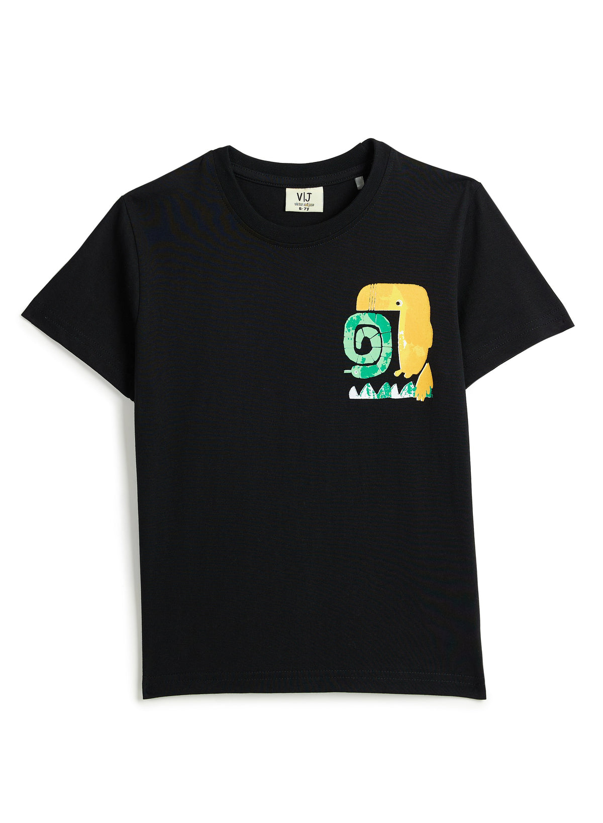 Jungle Safari & Day Adventure Graphic T-Shirt and Shorts Set - Black/Grey