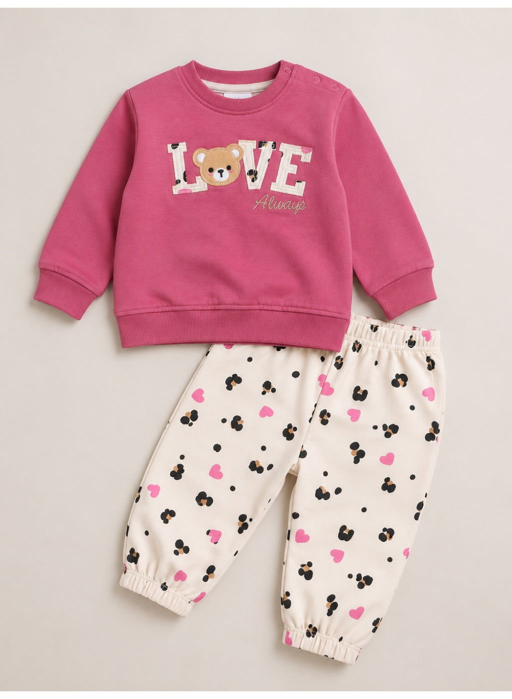 Girls 2-Piece Graphic Sweatshirt & Printed Jogger Pants Set