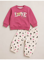 Girls 2-Piece Graphic Sweatshirt & Printed Jogger Pants Set
