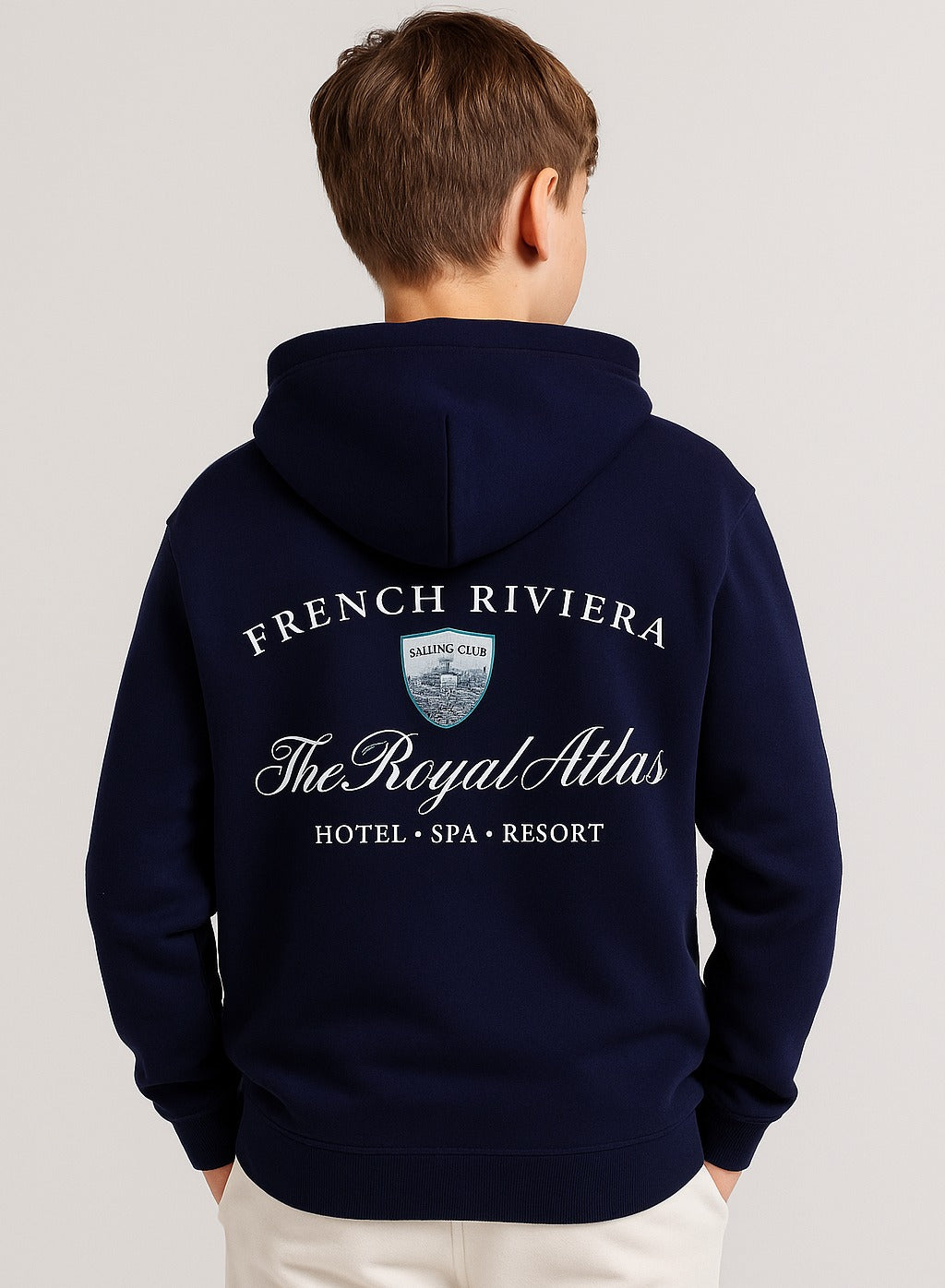 Boys' Navy "French Riviera Royal Athl" Hooded Sweatshirt