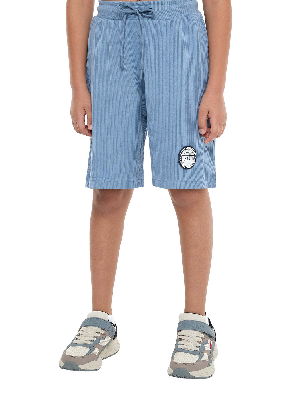 Victor And Jane Boys' Jacquard Set “ Powder Blue 2-Piece Outfit With Shirt & Shorts