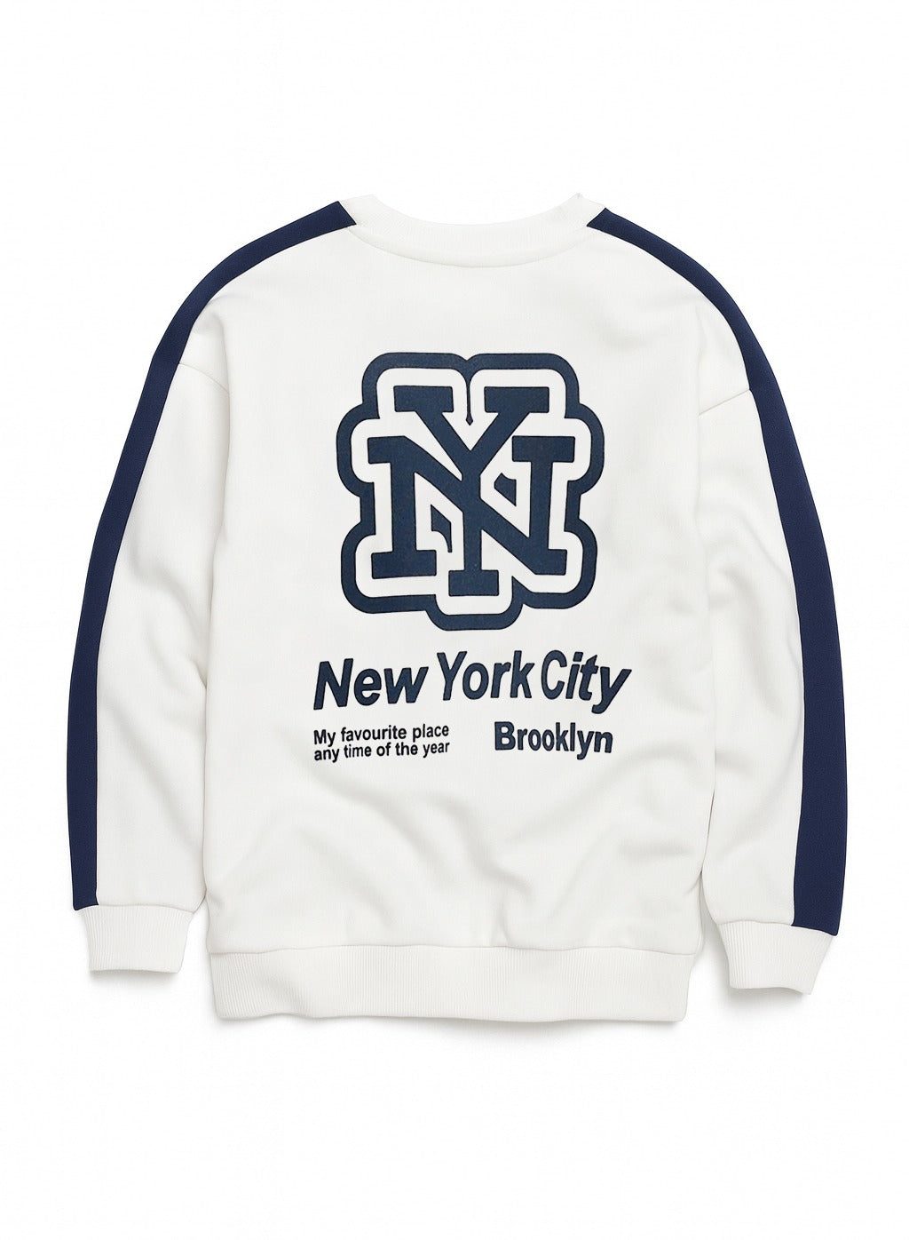NYC Graphic Boys Sweatshirt & Jogger Set - White & Navy