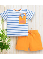 Boys Infant 2Pc Set, Stripes T-Shirt And Shorts