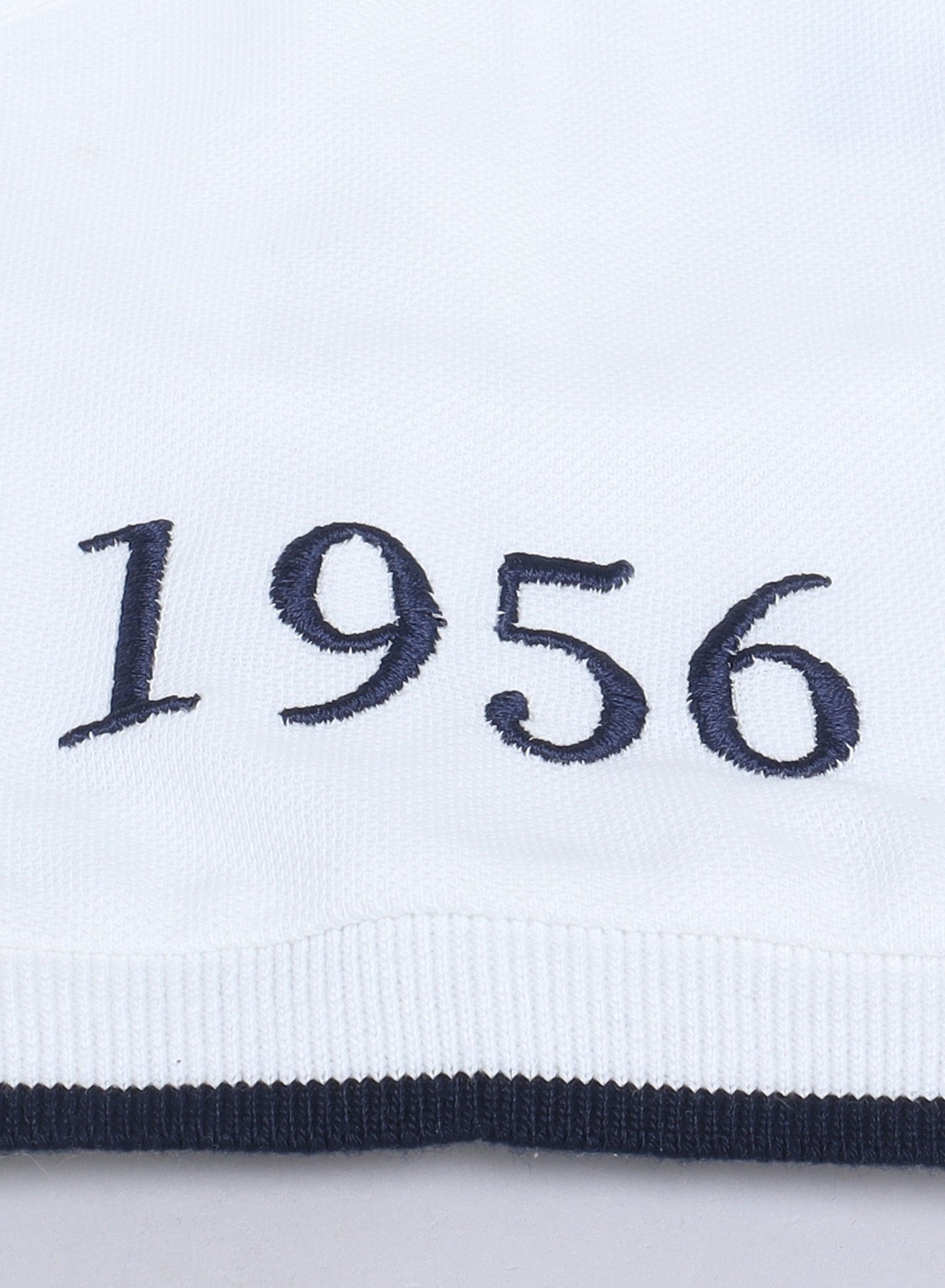 Victor & Jane Boys' Polo T-Shirt – White colour with Embroidered Label detail