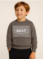 Boys' Olive Green "Best Future" Graphic Sweatshirt