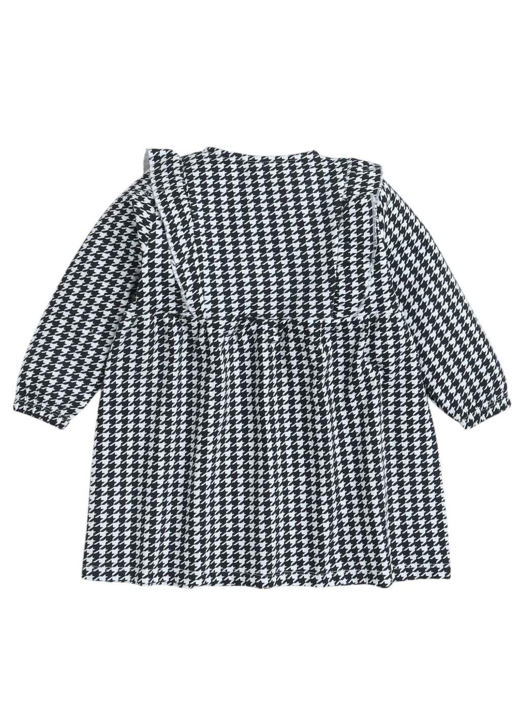 All Over Printed With Ruffle Dress And Contrast Bow