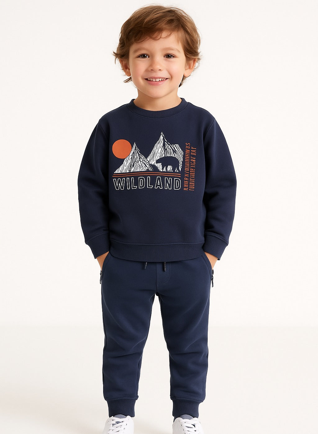 Boys Wildland Fleece Tracksuit – Grey 2-Piece Set
