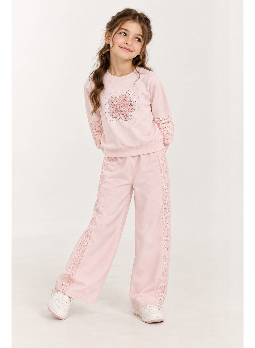 Girls' Crew Neck Pullover Top & Long Pants