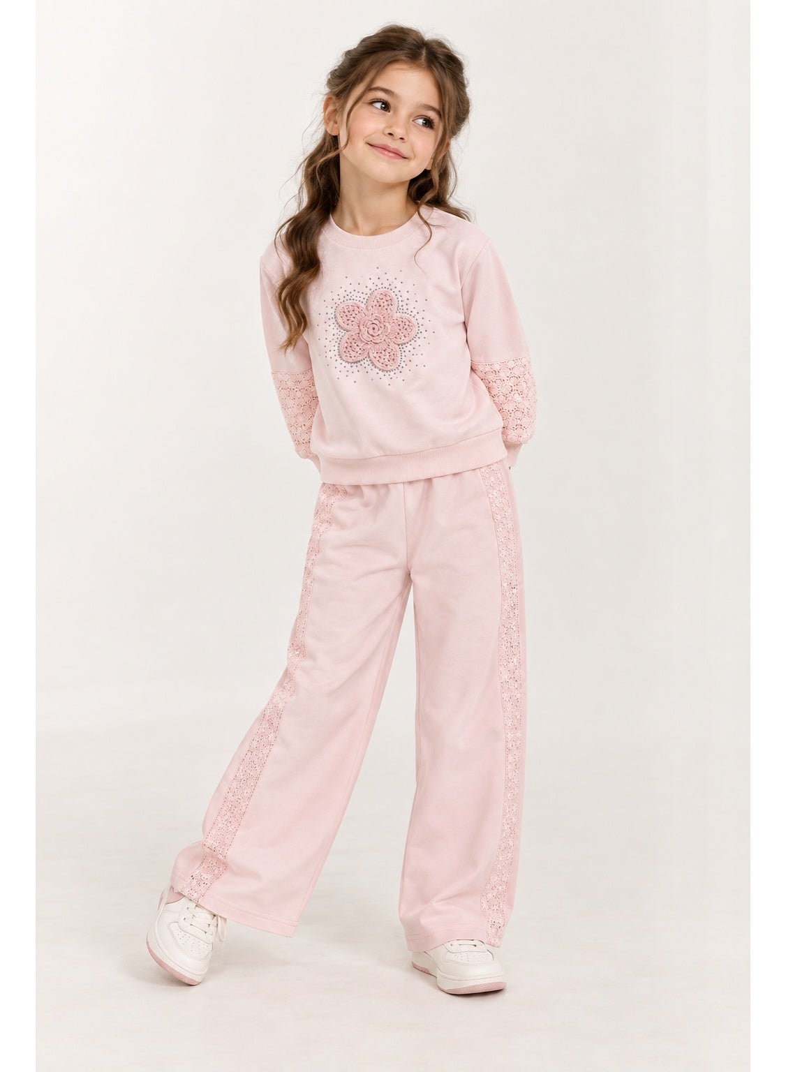 Girls' Crew Neck Pullover Top & Long Pants