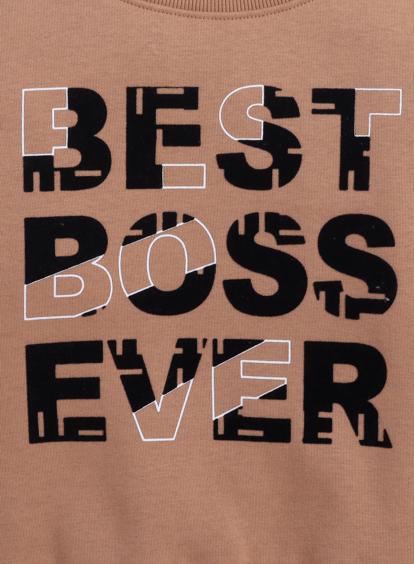 Boys' Brown "BEST BOSS EVER" Graphic Sweatshirt