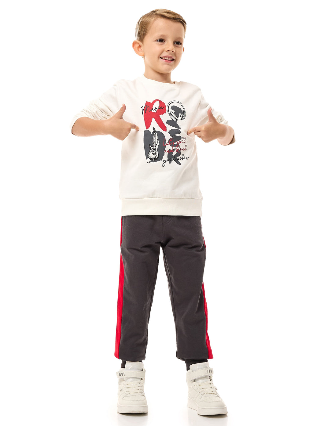 Boys' 2-Piece Printed Graphic Sweatshirt And Jogger Set