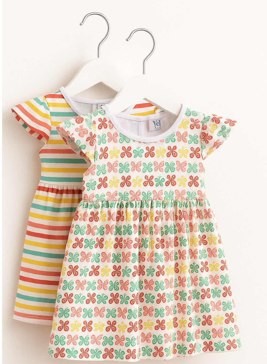 Victor And Jane - All-Over Printed Cap Sleeve - Dress (Pack Of 2)