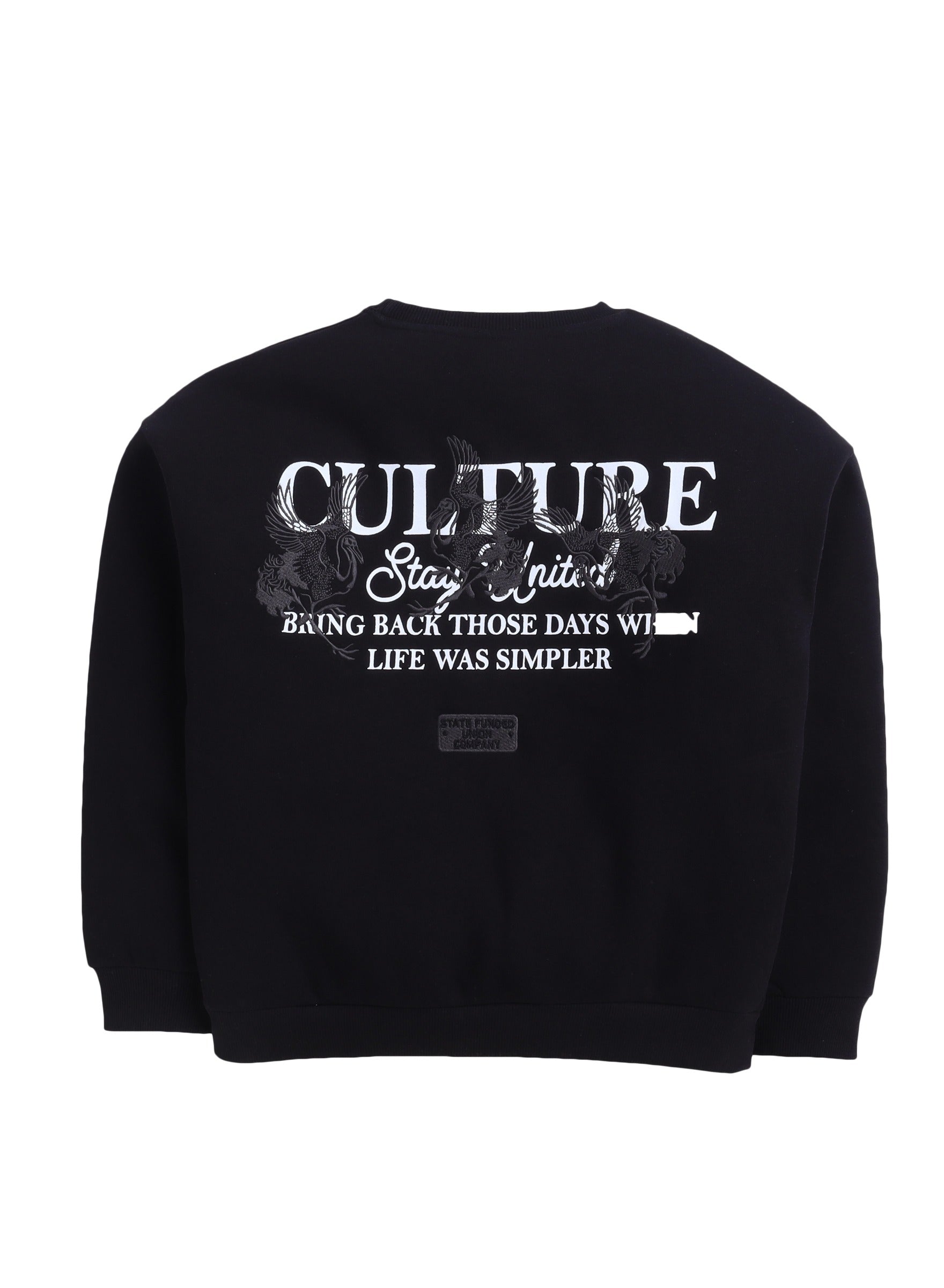 Boys' Black Œculture Stay United” Graphic Sweatshirt