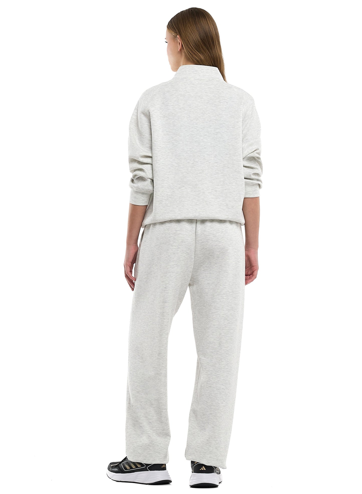 Ladies Grey Striped Track Set – Zip-Up Jacket & Joggers