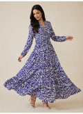 Floral Maxi Dress With Button Front