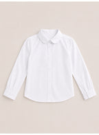 White Junior Girls Long Sleeve Collared Shirt