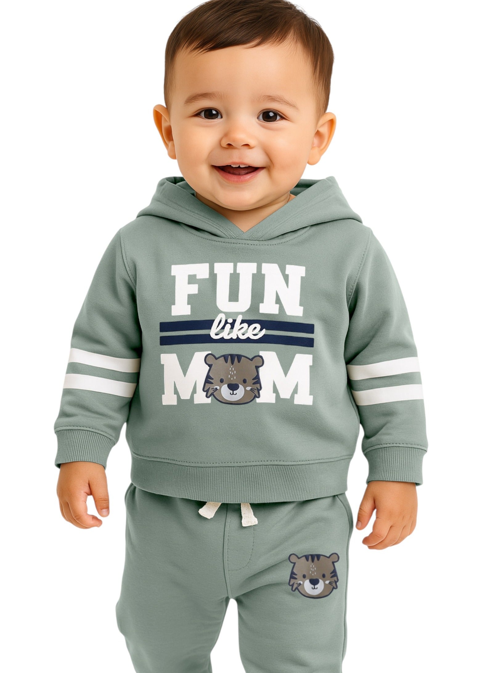 Baby Boys’ 2-Piece Set “ Œfun Like Mom” Hoodie &Amp; Joggers Set