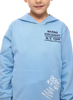 Boys' 2-Piece Hoodie And  Jogger Set  (2 -8 Yrs) Lt Blue-Navy