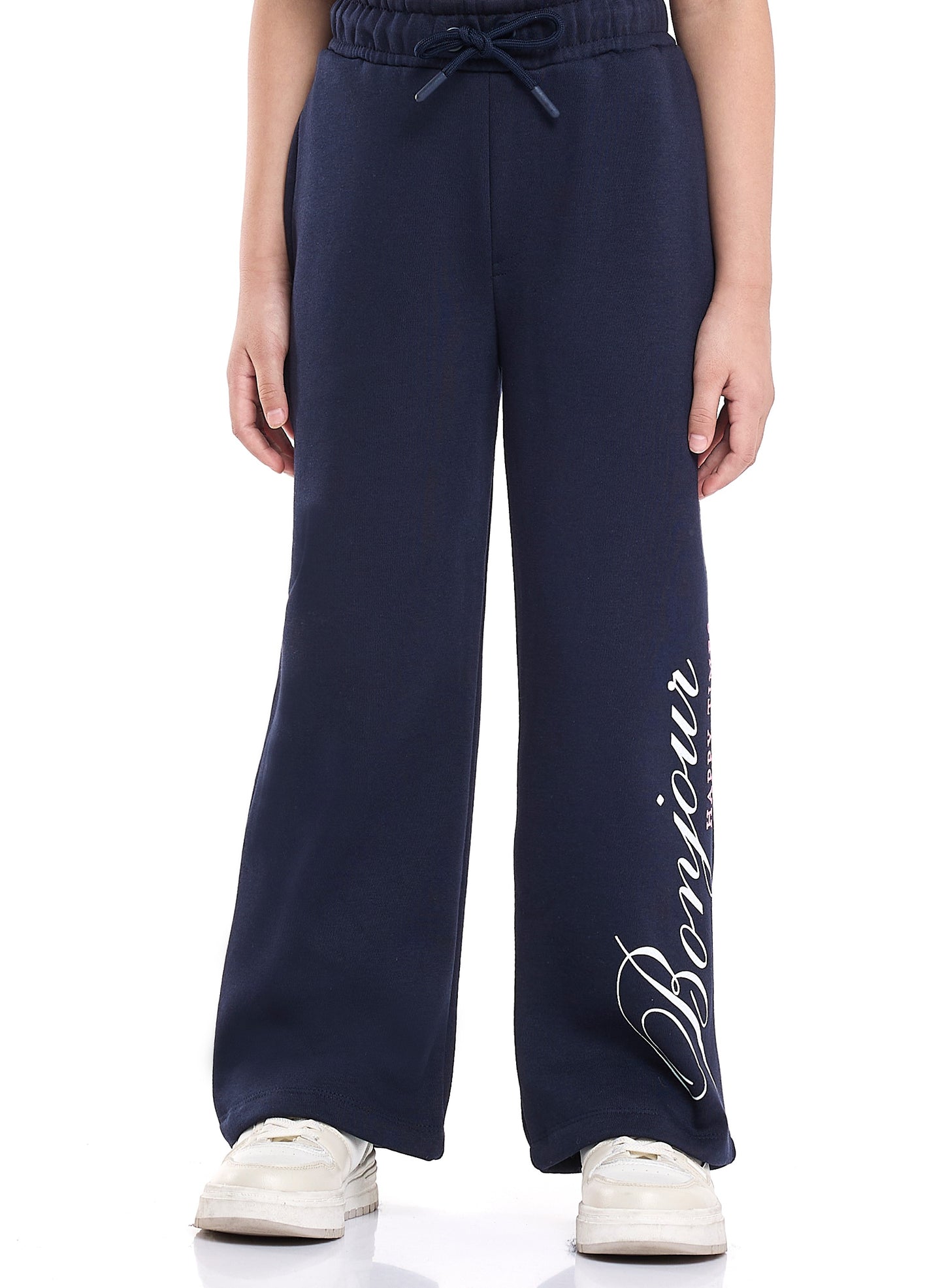 Junior Girls Bonjour 3-Piece Fleece Set – Navy & White