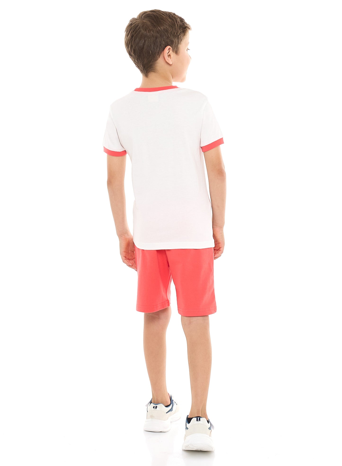 Victor and Jane Junior Boys' 2 Piece Sets with Matching Tshirt And Slogan Print Shorts with Elasticated Waist