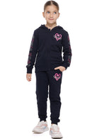 Girls- Glitter Heart Hoodie With Matching Jogger