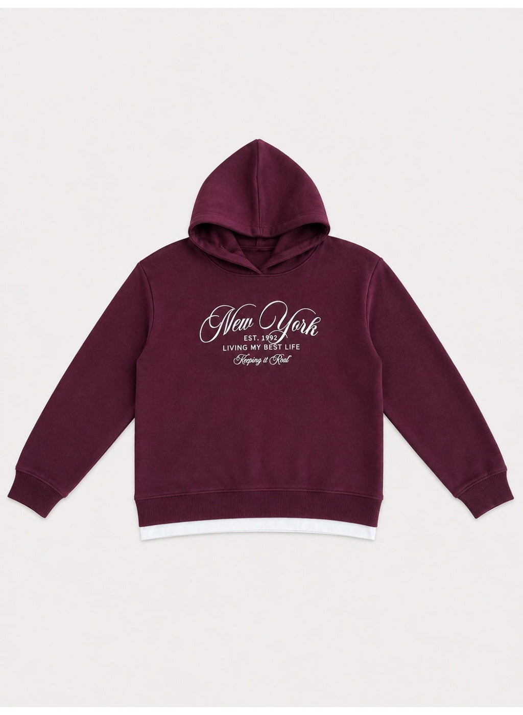 Girls Text Print Hoodie Sweatshirt