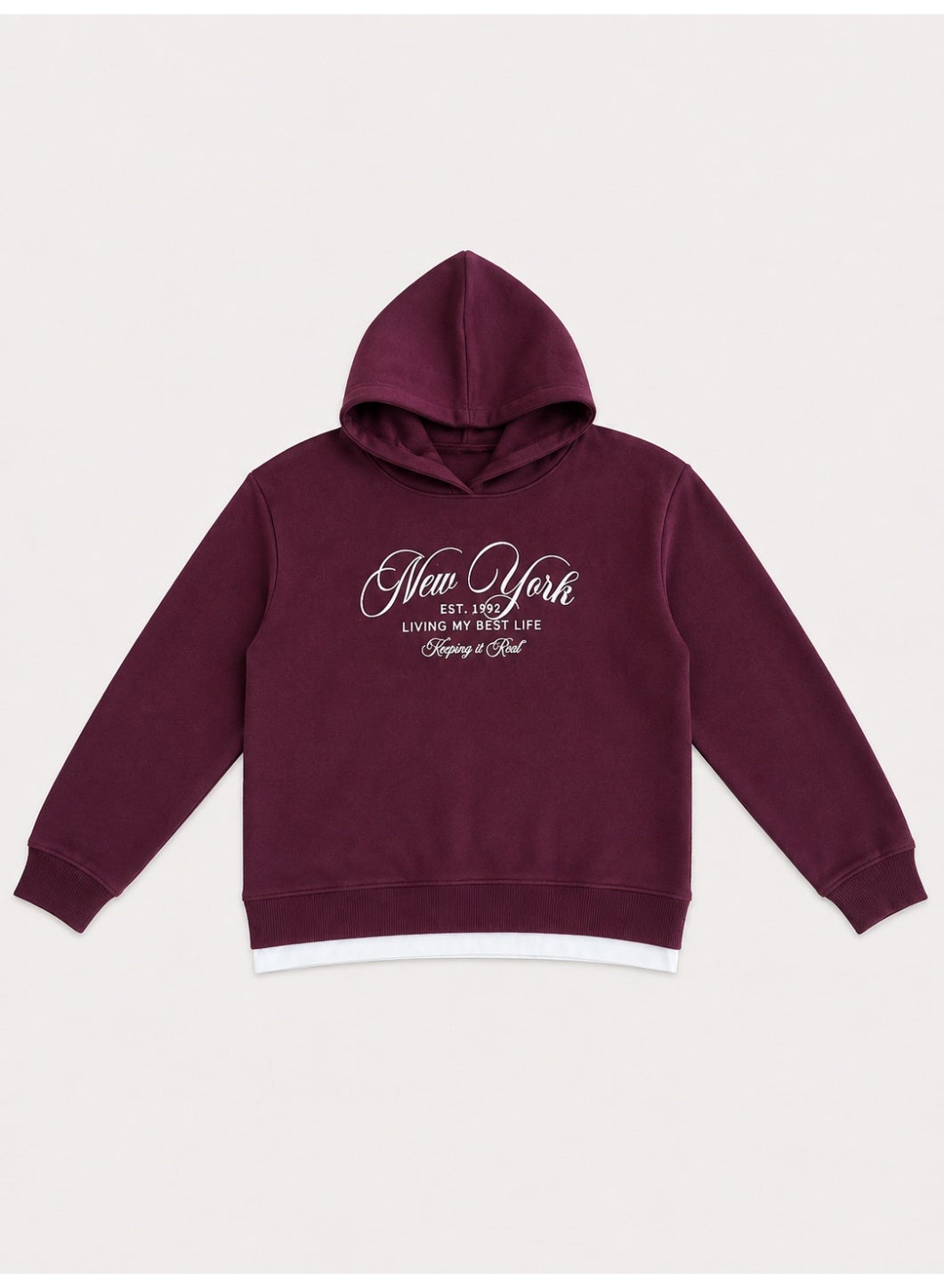 Girls Text Print Hoodie Sweatshirt