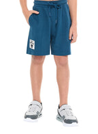 Oversized - Boys' Jacquard 2-Piece Set - T-Shirt With Badge Detail And Matching Shorts With Pockets,