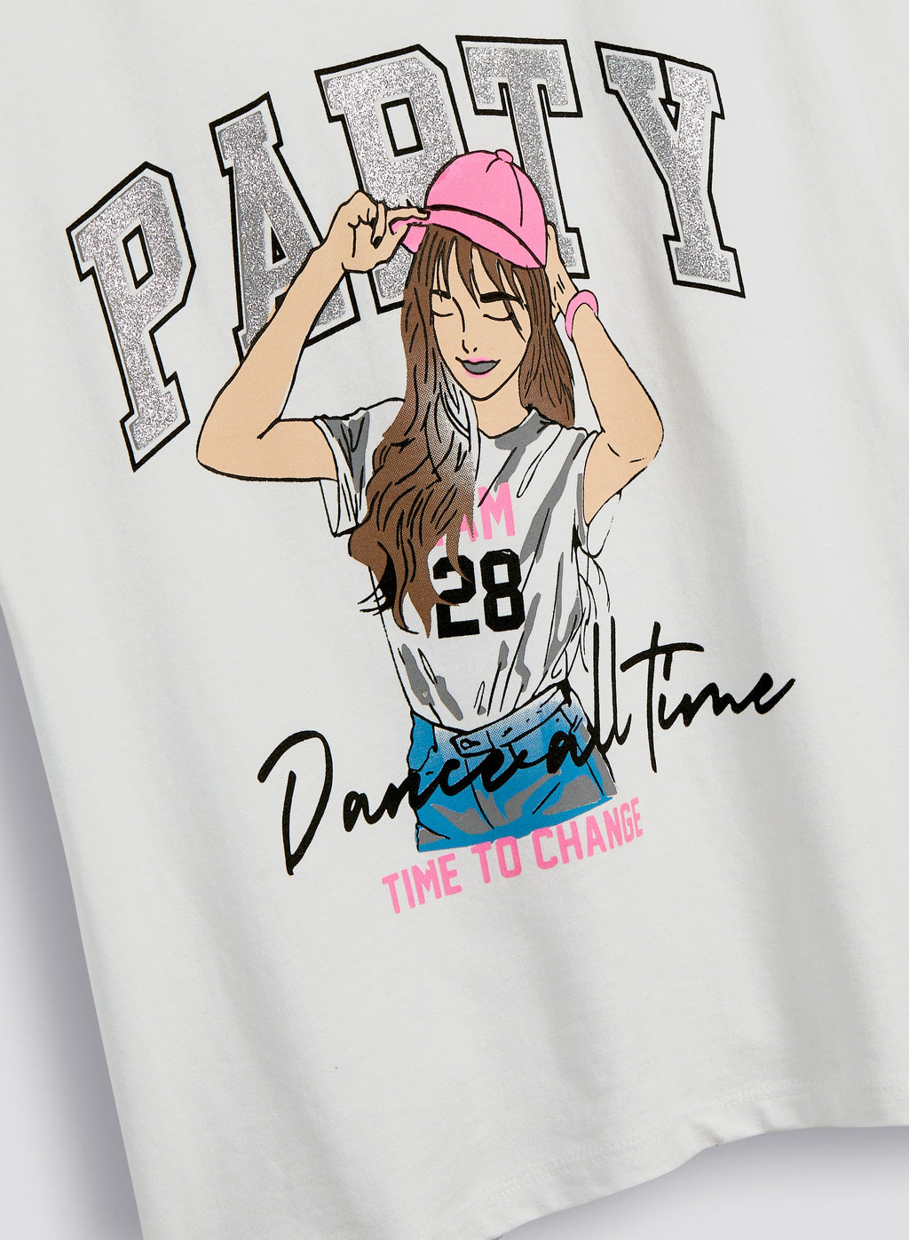 Victor And Jane Round Neck Party Graphic T-Shirt - White