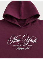 Girls Text Print Hoodie Sweatshirt