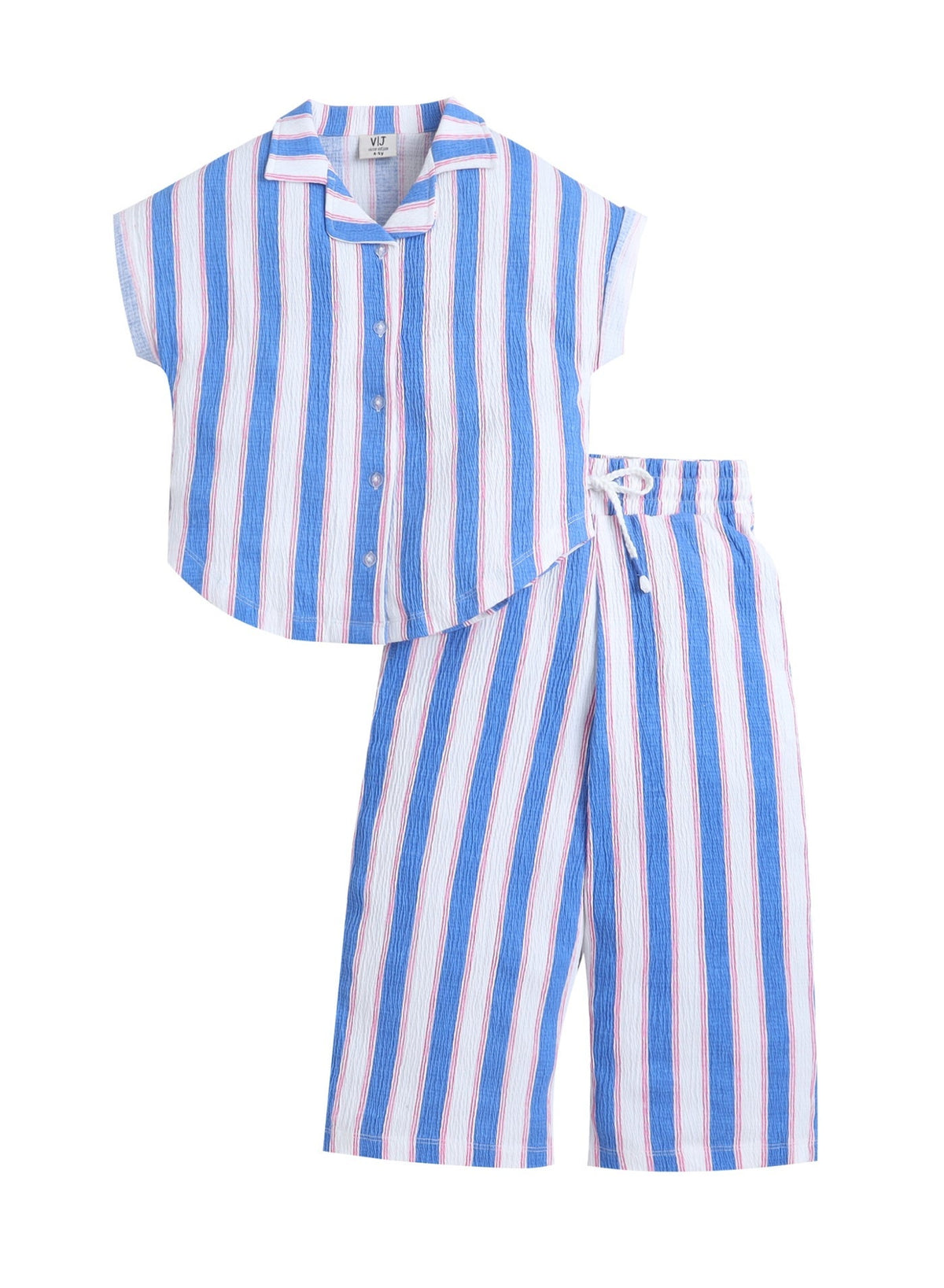 Girls Striped Shirt Pants Set