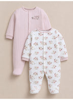 Baby Girls Quilted Footed Coverall 2-Piece Pack