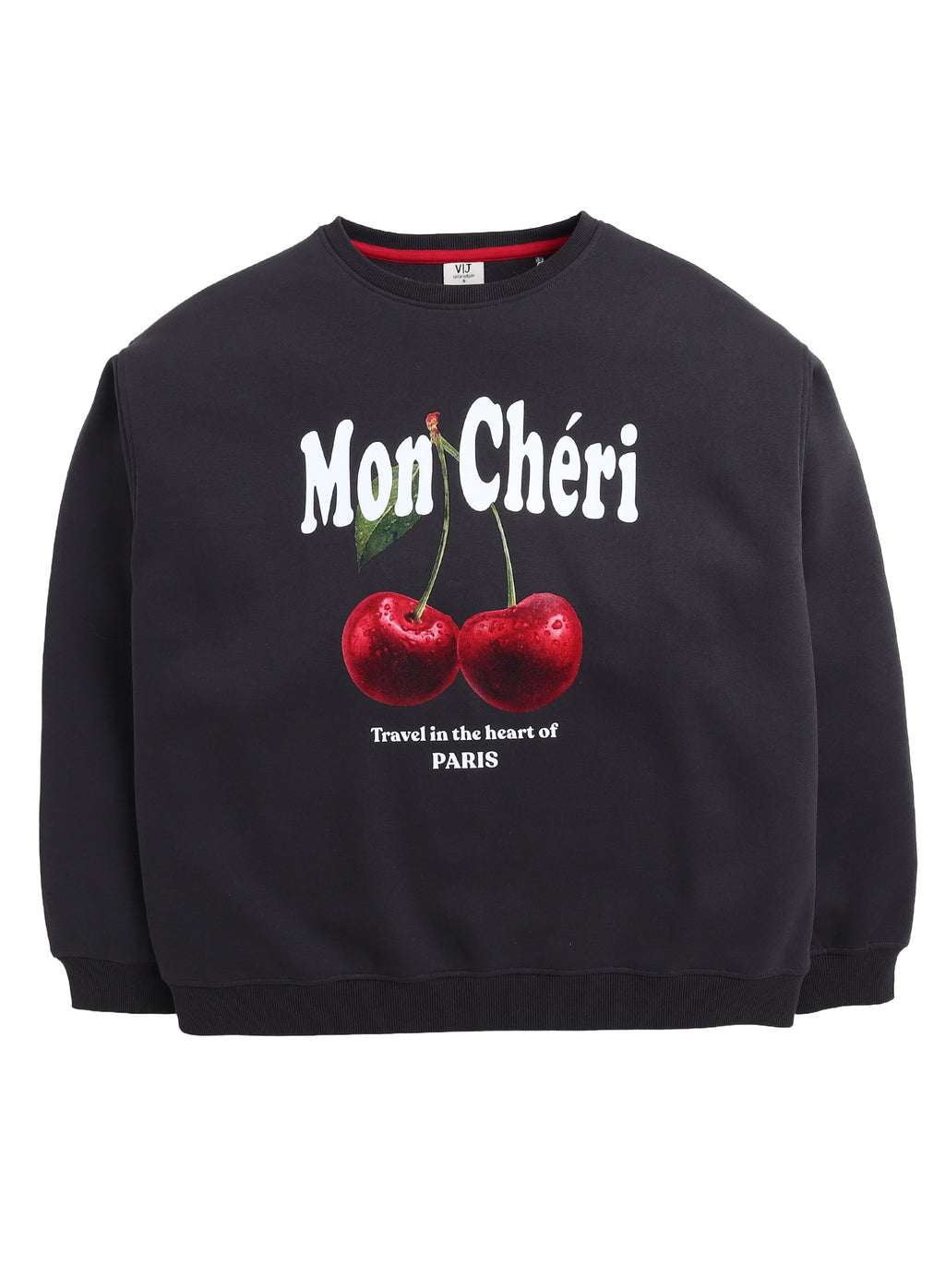 Mon Chã©Ri Cherry Print Sweatshirt “ 100% Cotton Fleece | Puff Print |