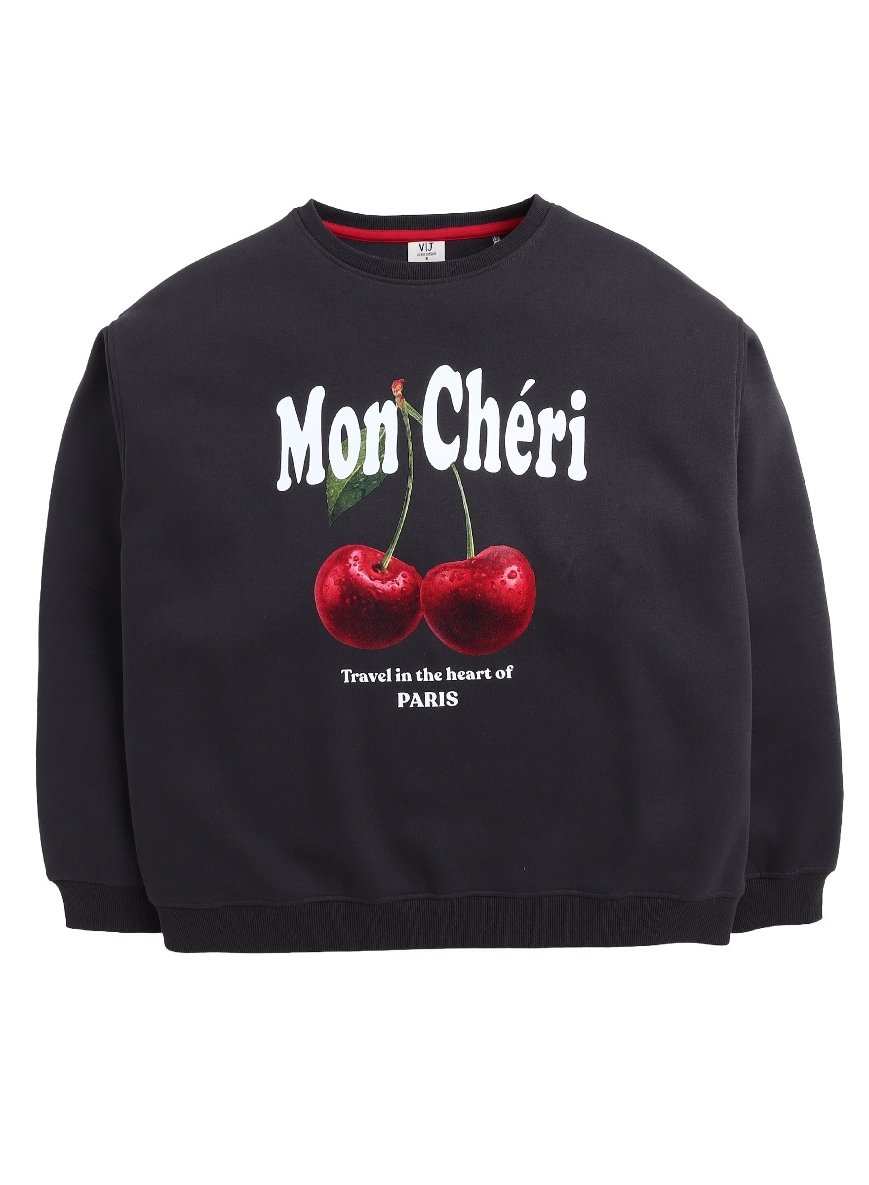 Mon Chã©Ri Cherry Print Sweatshirt “ 100% Cotton Fleece | Puff Print |