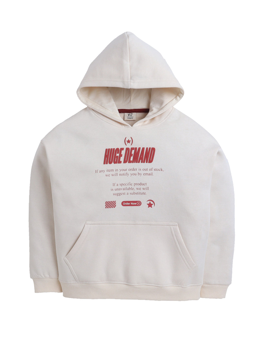 Boys' Off-White "Not Available" Graphic Hooded Sweatshirt