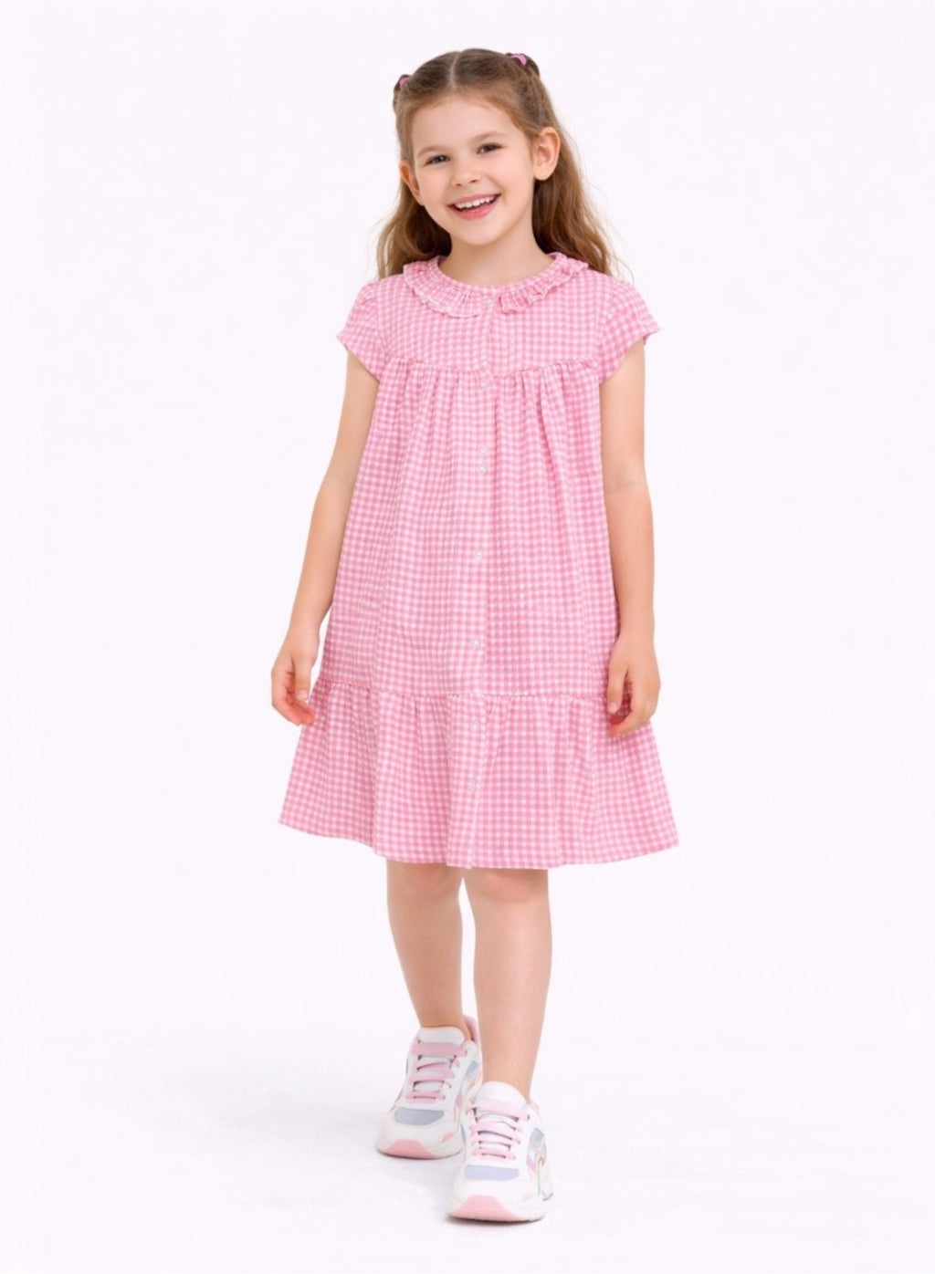 Girls Gingham Ruffle