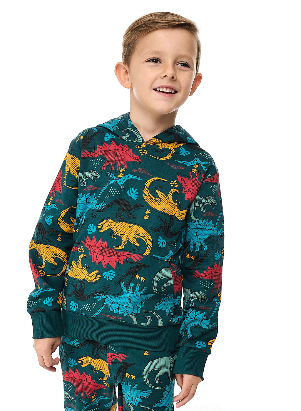 Boys' 2-Piece Printed Dinosaur Hoodie And Jogger Set