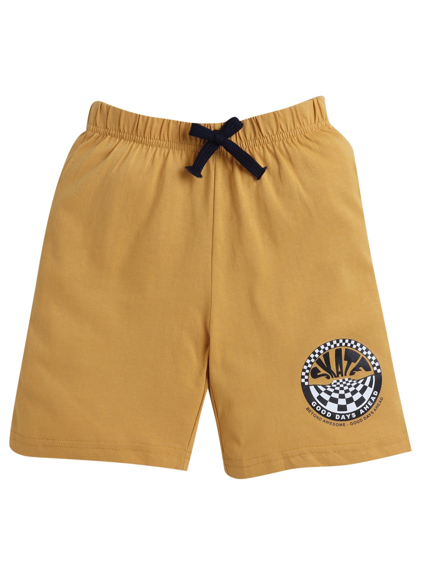 Boys' Slogan Print Shorts with Lace-up and Elasticated waist - pack of 3