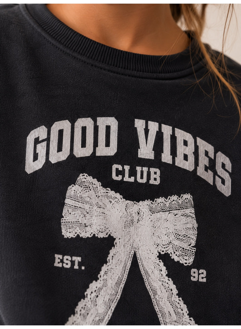 Girls Good Vibes Graphic Pullover Top