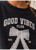 Girls Good Vibes Graphic Pullover Top