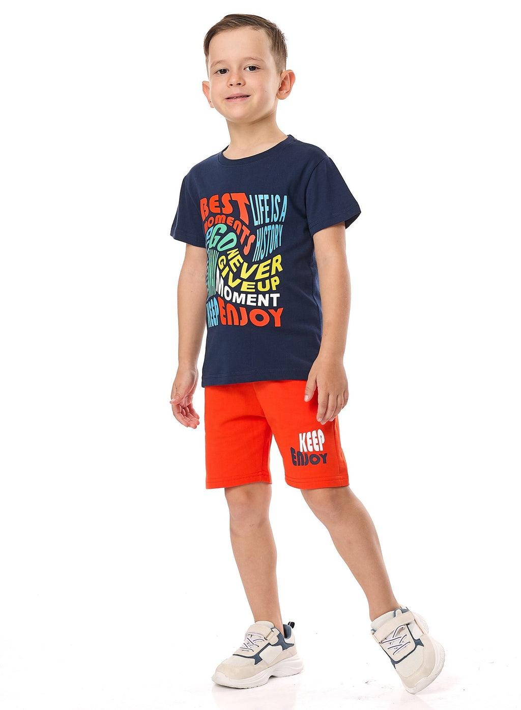 Victor And Jane Boys' 2Pc Set “ Best Moments - Navy & Orange