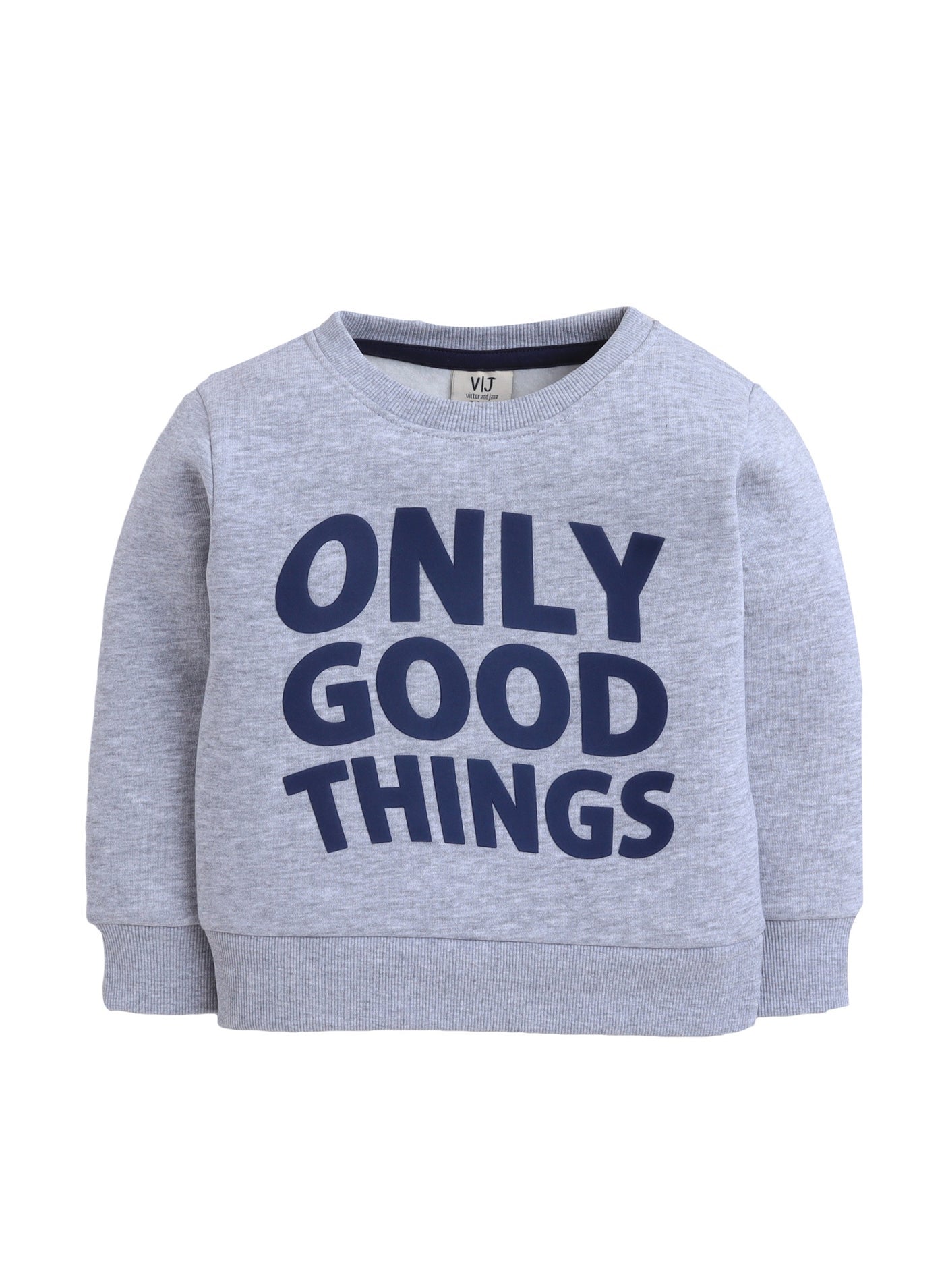 Boys' Light Grey "Only Good Things" Graphic Sweatshirt